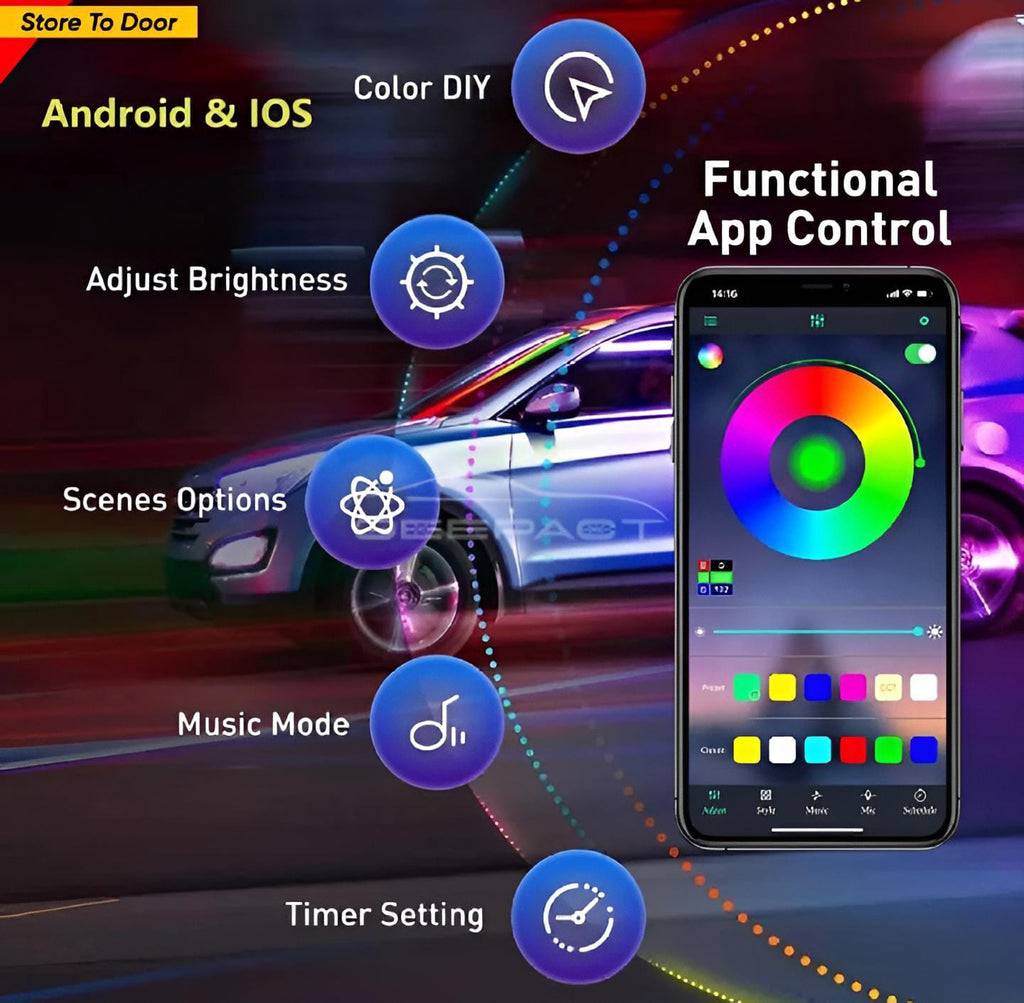 USB LED Car Interior Ambient Light Strip